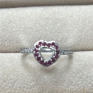 14kt white gold ruby and diamond ring